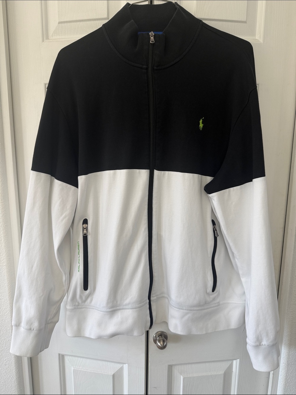 Polo Ralph Lauren Black & White Performance Zip-Up Track Jacket